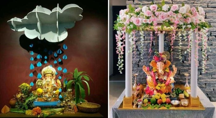 How to make mountain for ganpati decoration