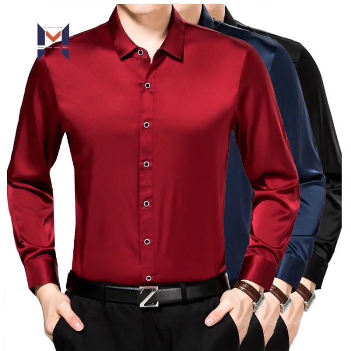 Red silk dress shirt mens