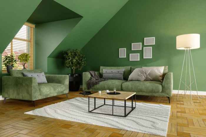 How to decorate living room with green walls