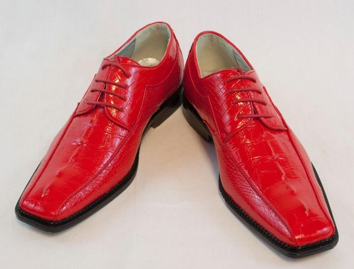 Red and black dress shoes mens