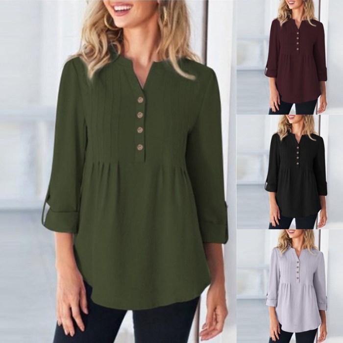 Women's solid color dress shirts