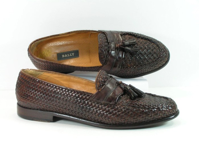 Mens woven leather dress shoes