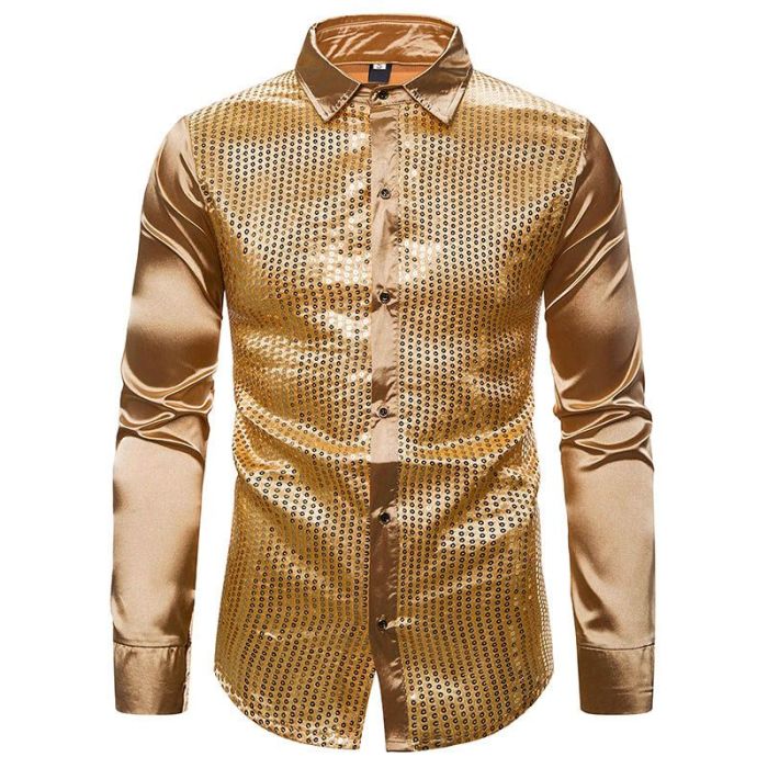 Gold dress shirts for men