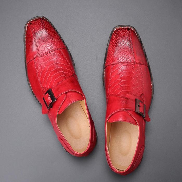 Red and black dress shoes mens